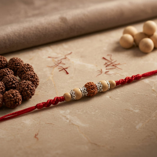 Minimalist Rudraksha Rakhi