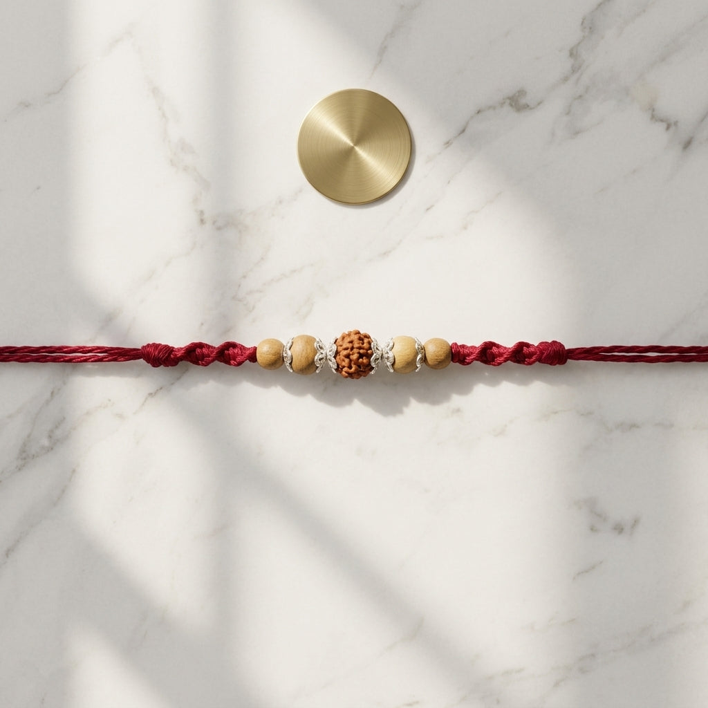 Minimalist Rudraksha Rakhi
