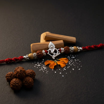 Sacred Silver-Tone Om Rakhi