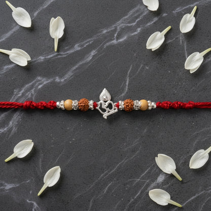 Sacred Silver-Tone Om Rakhi