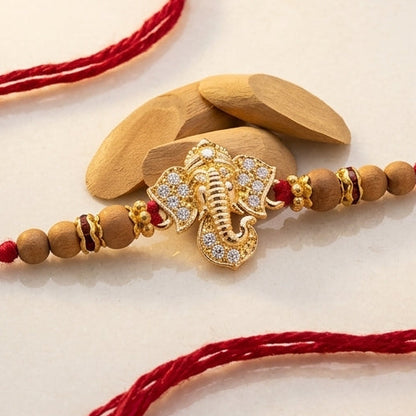 Divine Ganesha Stone-Studded Rakhi