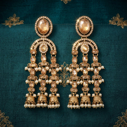 Regal Multi-Tiered Chandelier Earrings