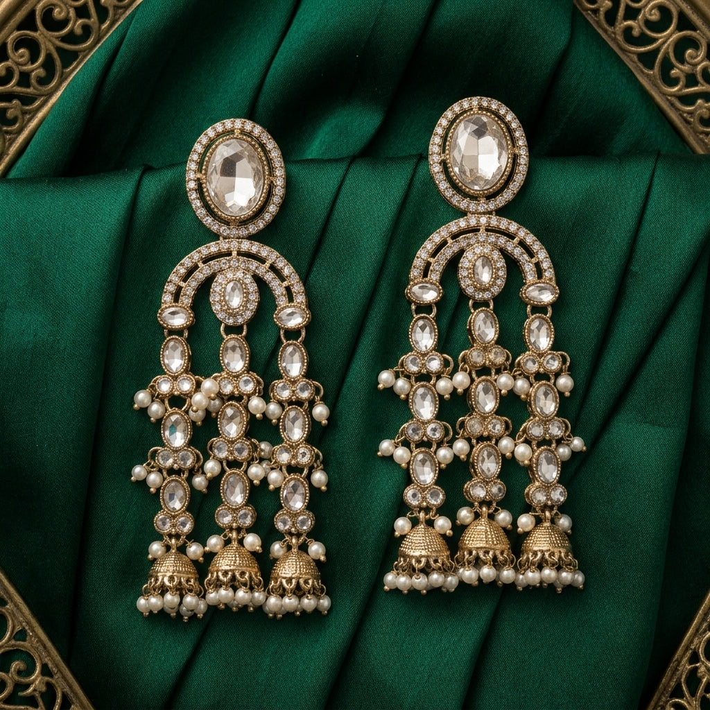 Regal Multi-Tiered Chandelier Earrings