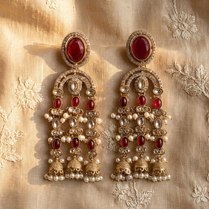 Regal Multi-Tiered Chandelier Earrings