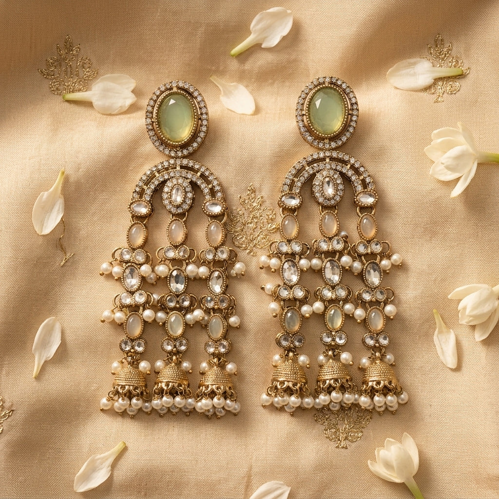 Regal Multi-Tiered Chandelier Earrings