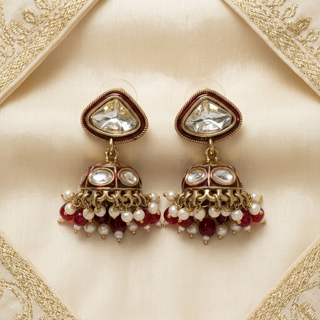 Elegant Gold Tone Chandelier Earrings