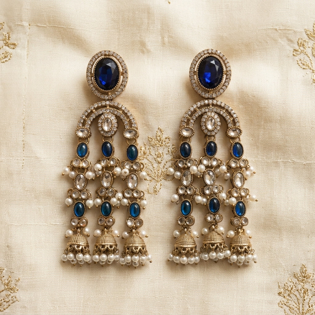Regal Multi-Tiered Chandelier Earrings
