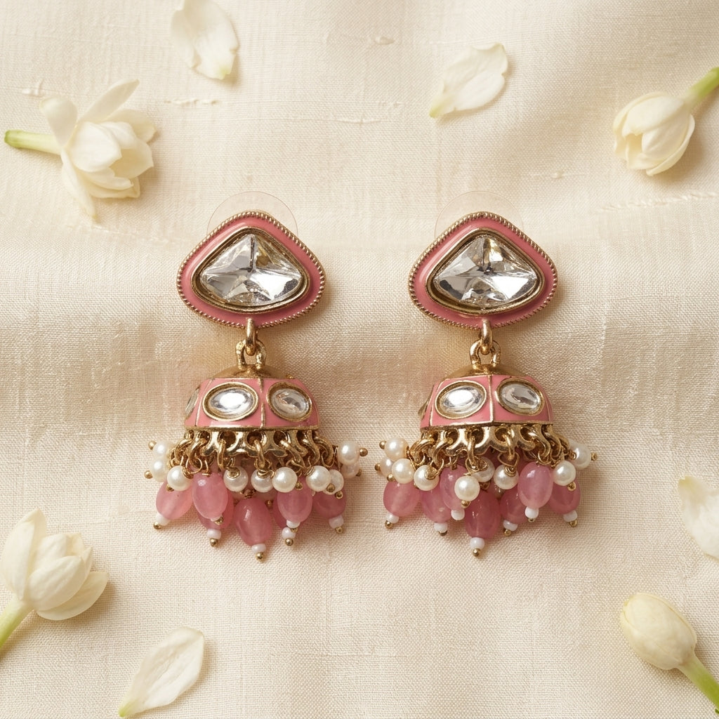 Elegant Gold Tone Chandelier Earrings