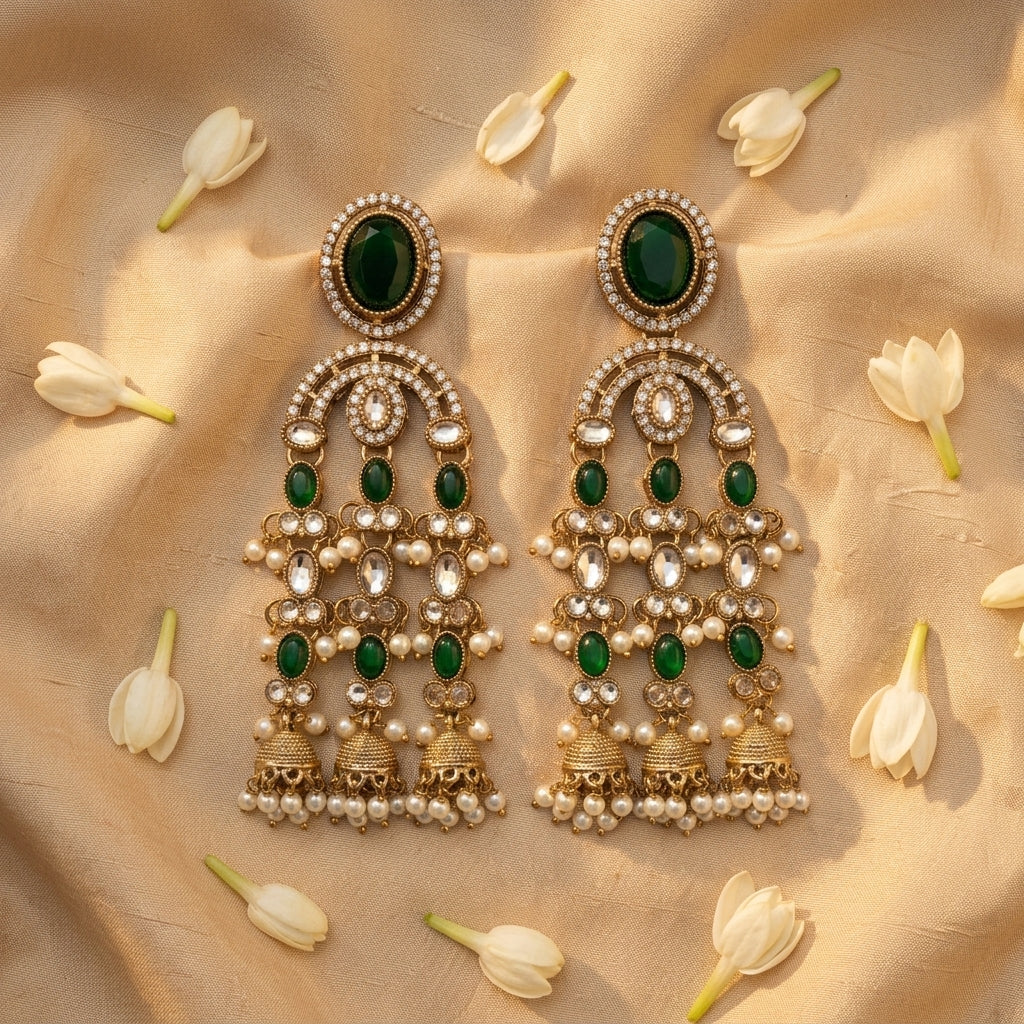 Regal Multi-Tiered Chandelier Earrings