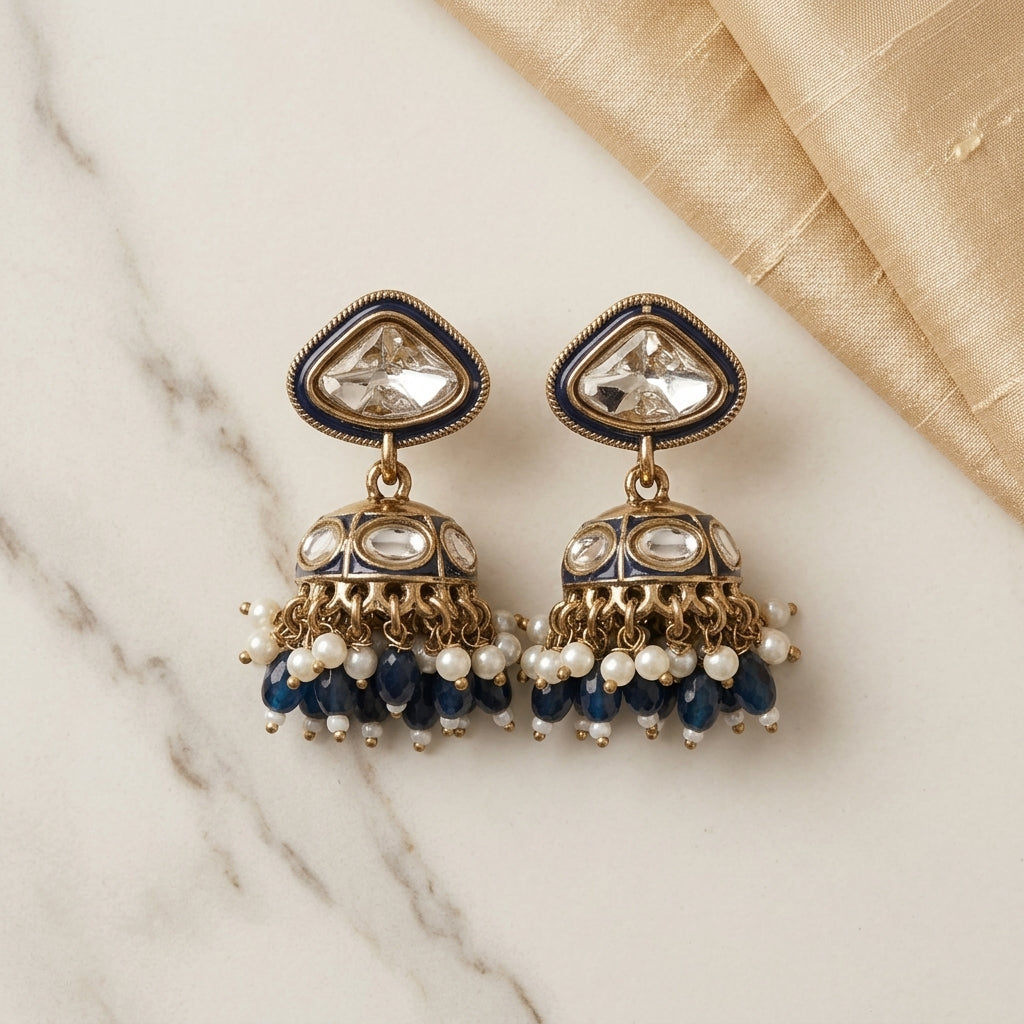 Elegant Gold Tone Chandelier Earrings