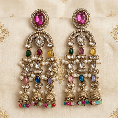 Regal Multi-Tiered Chandelier Earrings