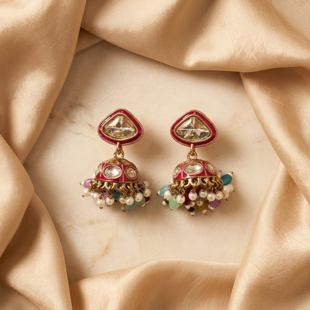 Elegant Gold Tone Chandelier Earrings