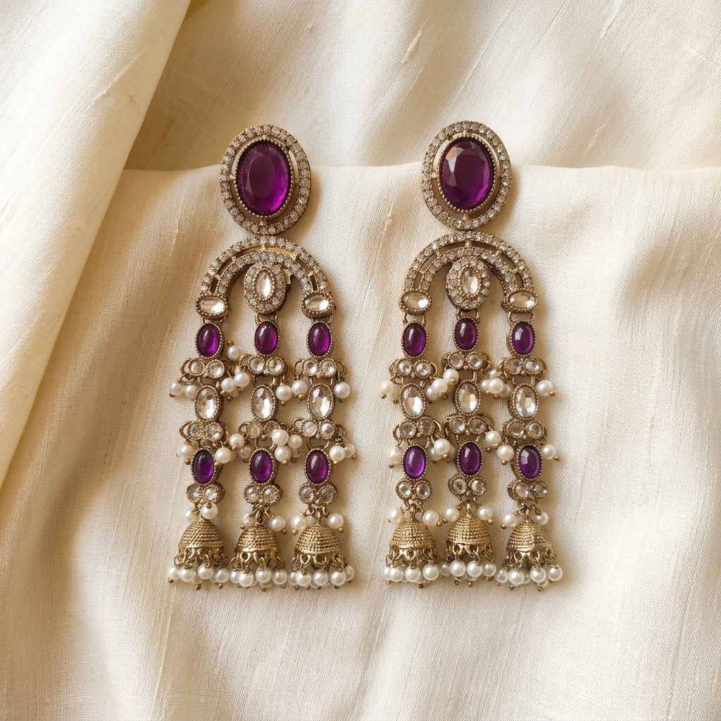 Regal Multi-Tiered Chandelier Earrings