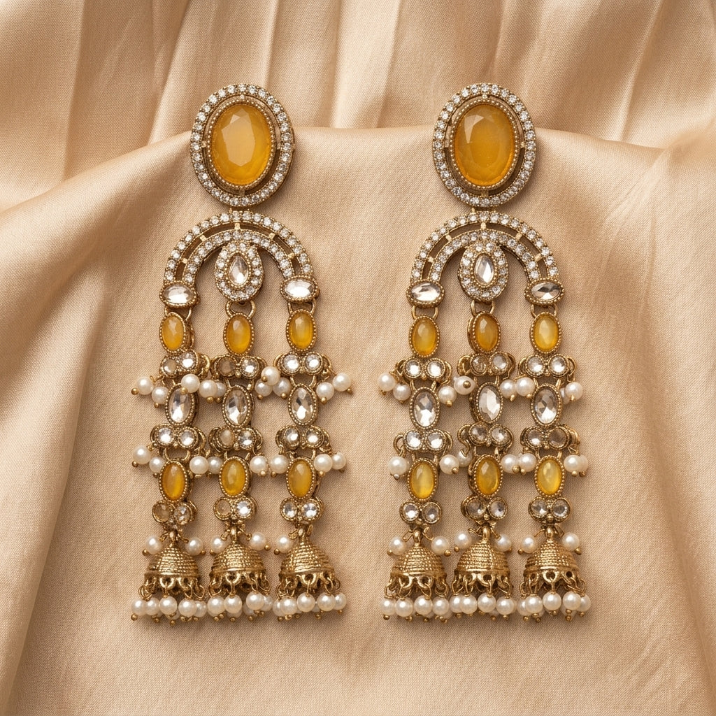 Regal Multi-Tiered Chandelier Earrings