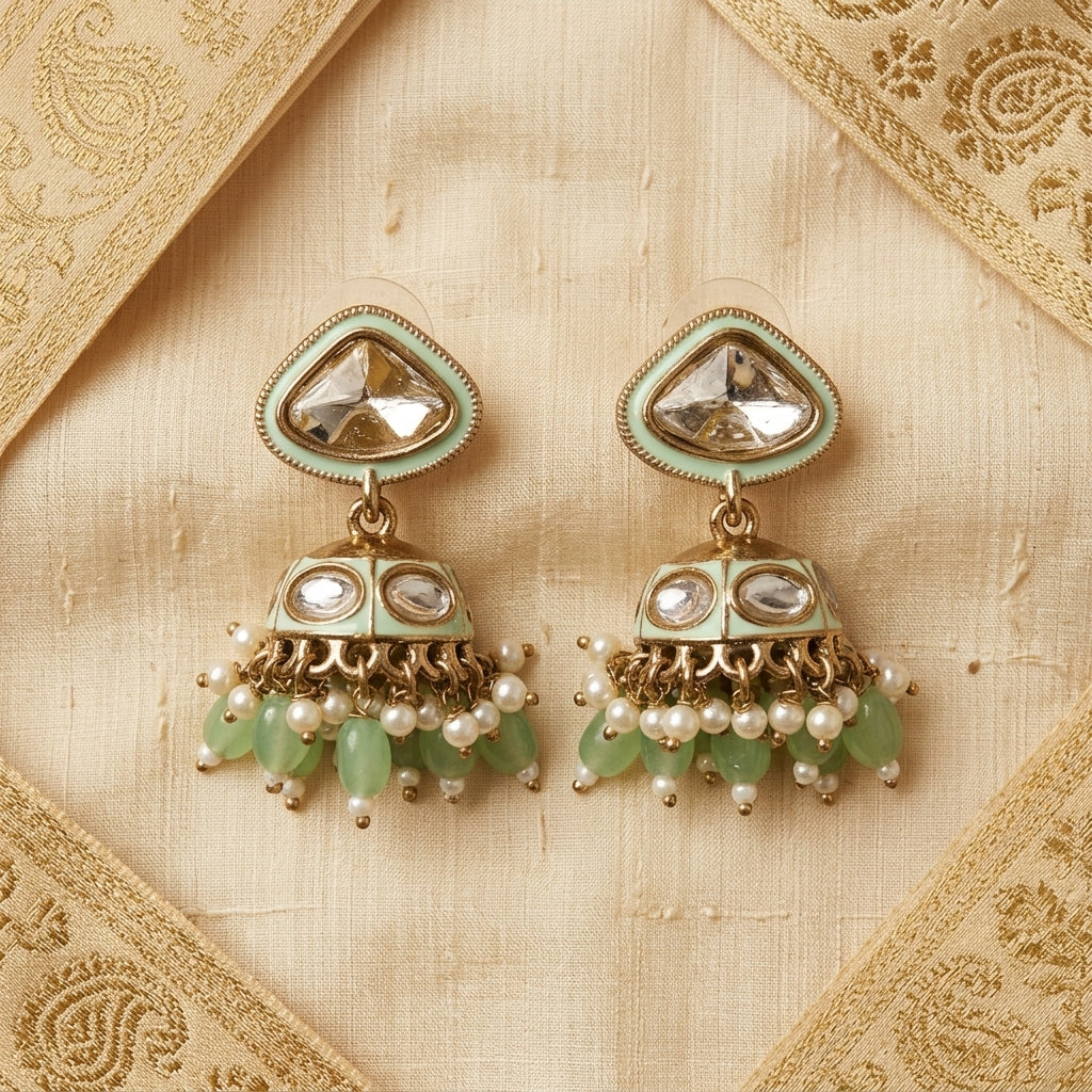 Elegant Gold Tone Chandelier Earrings