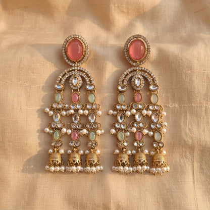 Regal Multi-Tiered Chandelier Earrings