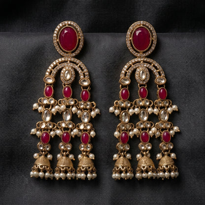Regal Multi-Tiered Chandelier Earrings