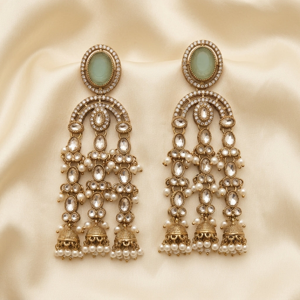 Regal Multi-Tiered Chandelier Earrings