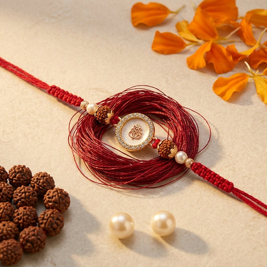 Divine Ganesha & Rudraksha Rakhi