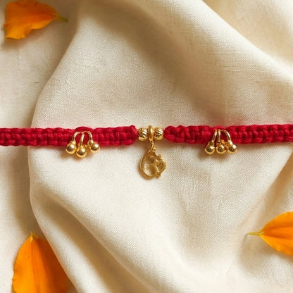 Divine Om Gold-Tone Charm Rakhi