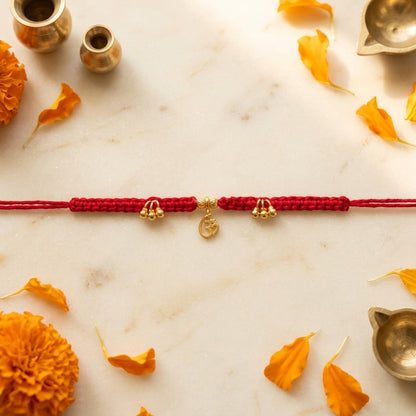 Divine Om Gold-Tone Charm Rakhi