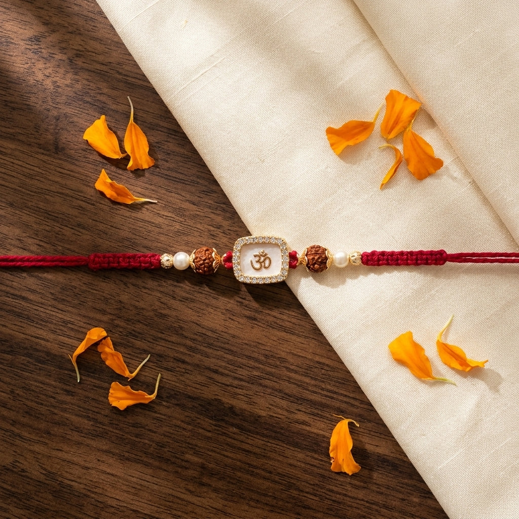 Om Mother-of-Pearl Designer Rakhi