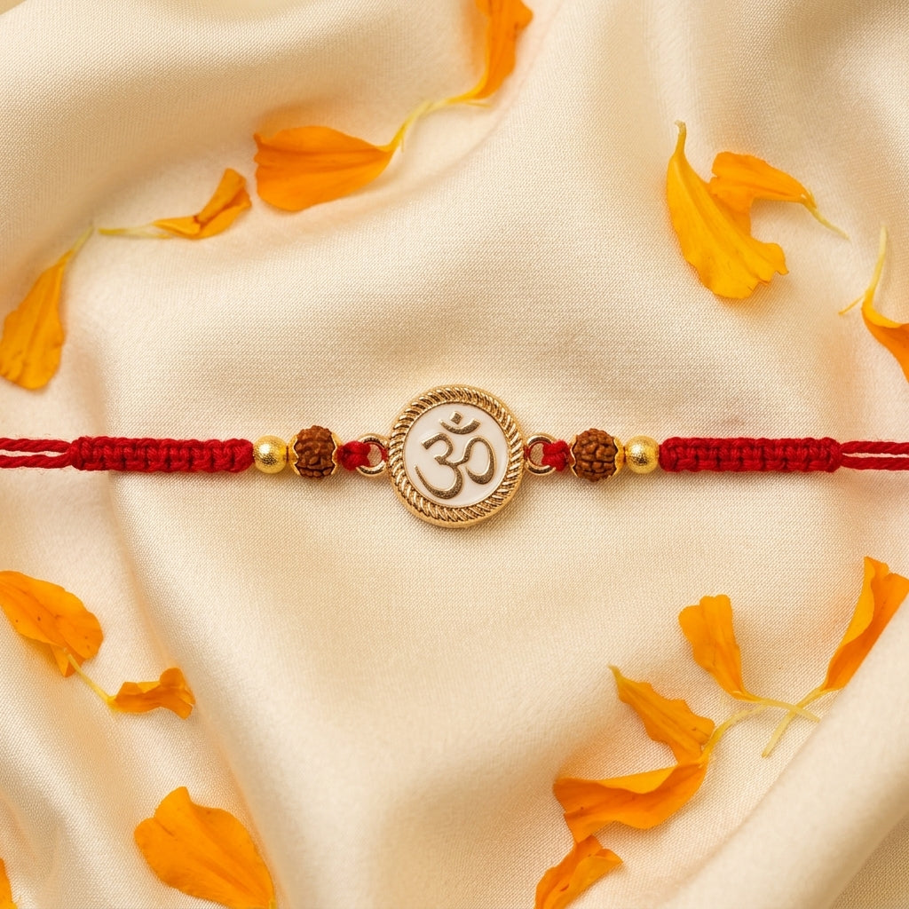 Om Enamel & Gold-Tone Rakhi