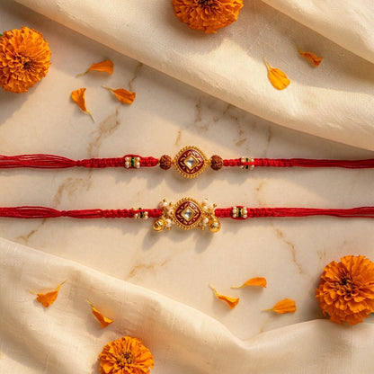 Kundan & Meenakari Bhai Bhabhi Rakhi