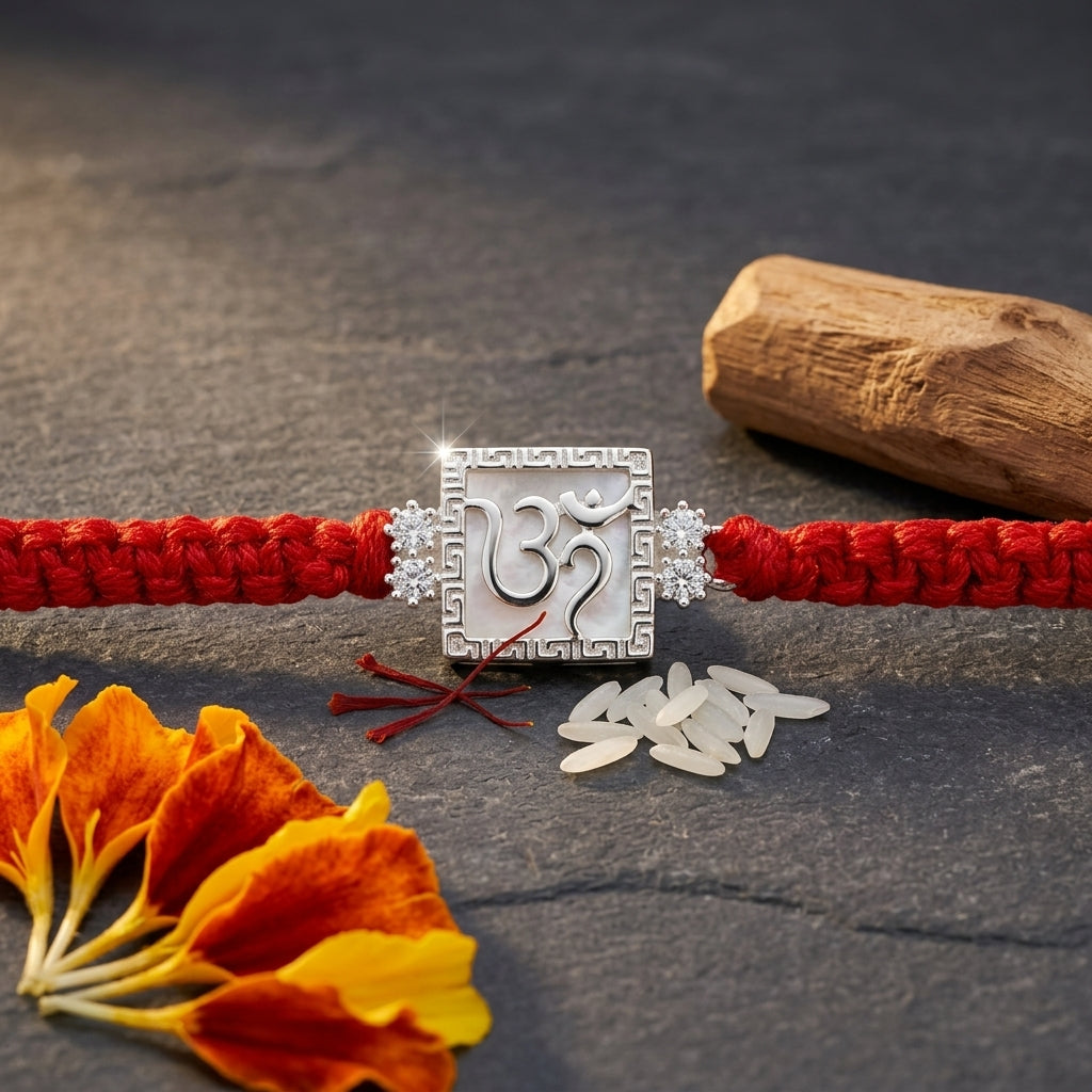 2 PC Mother-of-Pearl "Om" Rakhi