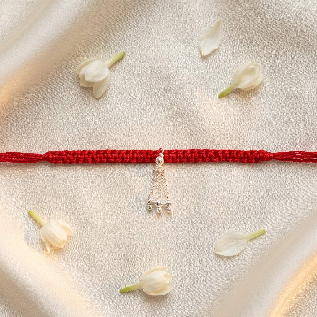 3PC Minimalist Silver-Toned Rakhi