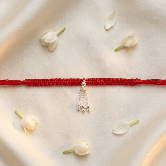 3PC Minimalist Silver-Toned Rakhi