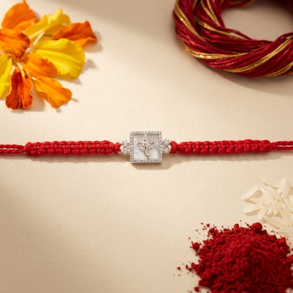 2 PC Ganesha Silver-Tone Designer Rakhi
