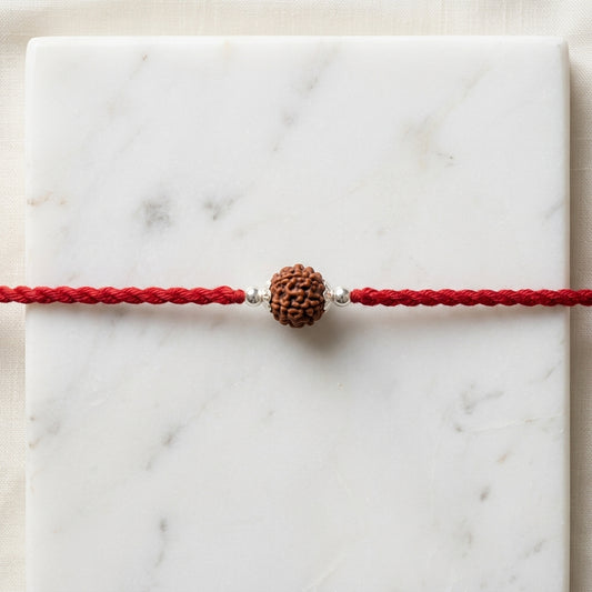 6PC Classic Single-Bead Rudraksha Rakhi