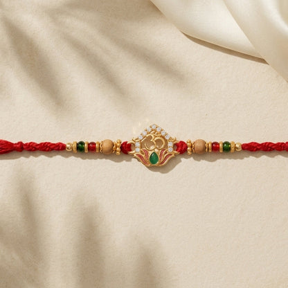 2 PC Divine Lotus "Om" Designer Rakhi