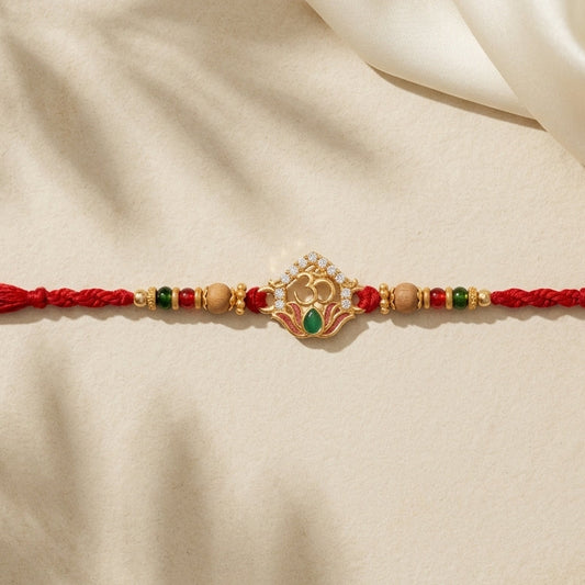2 PC Divine Lotus "Om" Designer Rakhi
