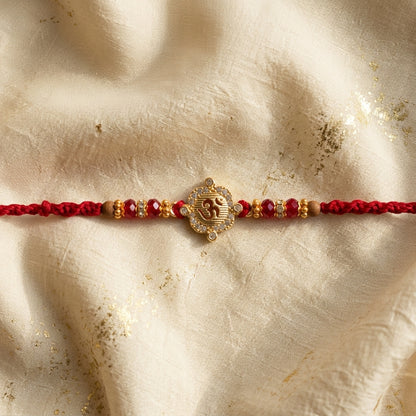 2 PC Radiant Om Gold-Tone Rakhi