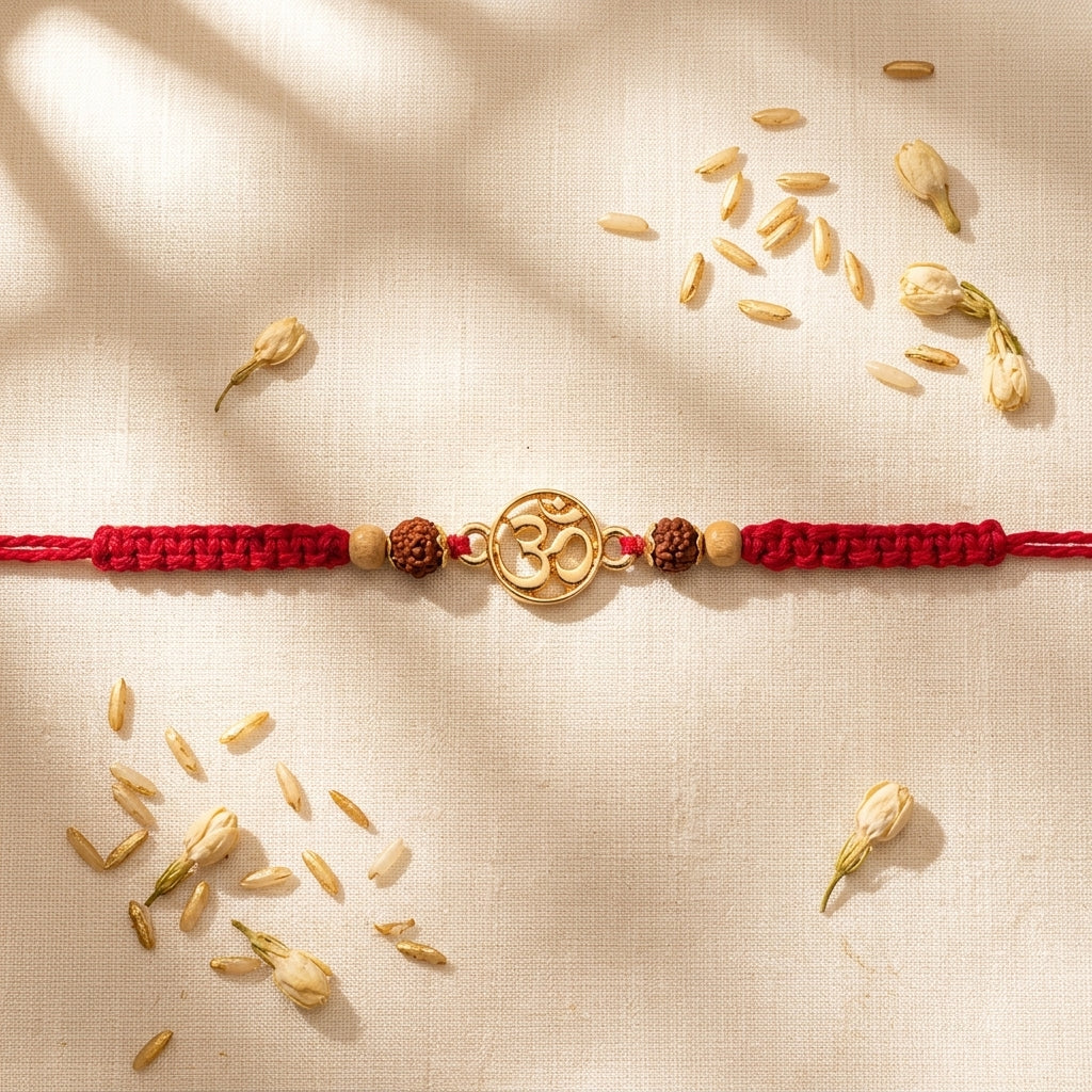 Classic Om Silver & Gold Tone Rakhi