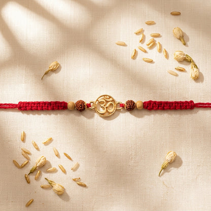Classic Om Silver & Gold Tone Rakhi