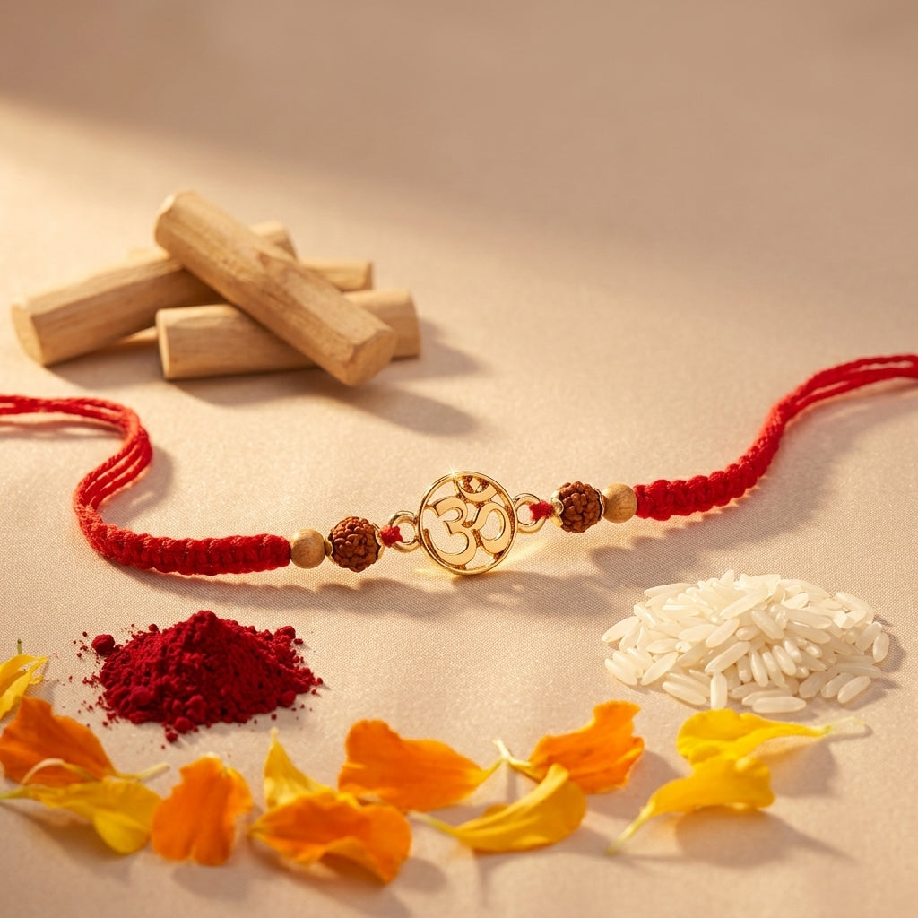 Classic Om Silver & Gold Tone Rakhi