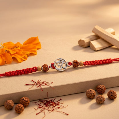 Classic Om Silver & Gold Tone Rakhi