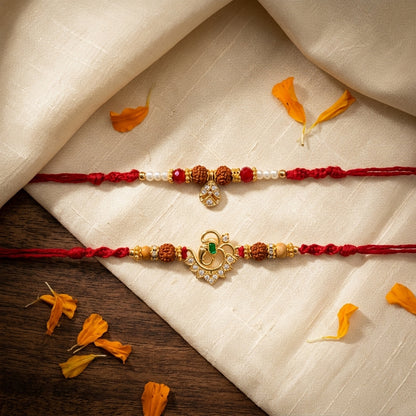 Ganesha & Traditional Charm Bhai Bhabhi Rakhi