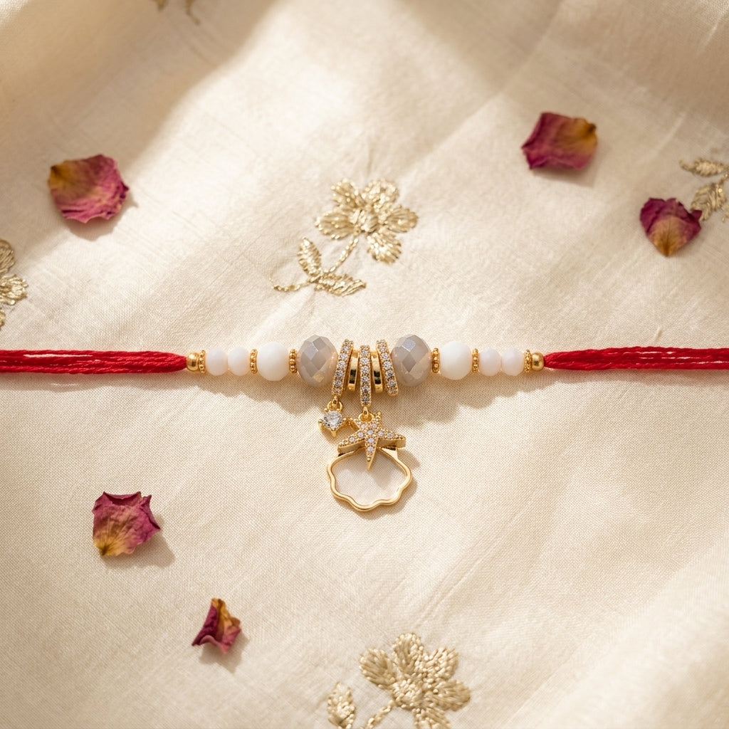 Starfish & Scallop Lumba Rakhi for Bhabhi