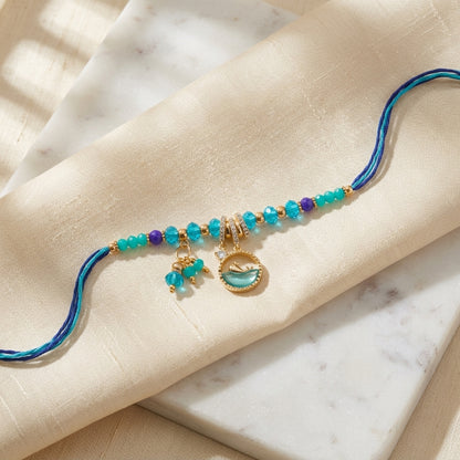 Oceanic Whale Charm Lumba Rakhi for Bhabhi