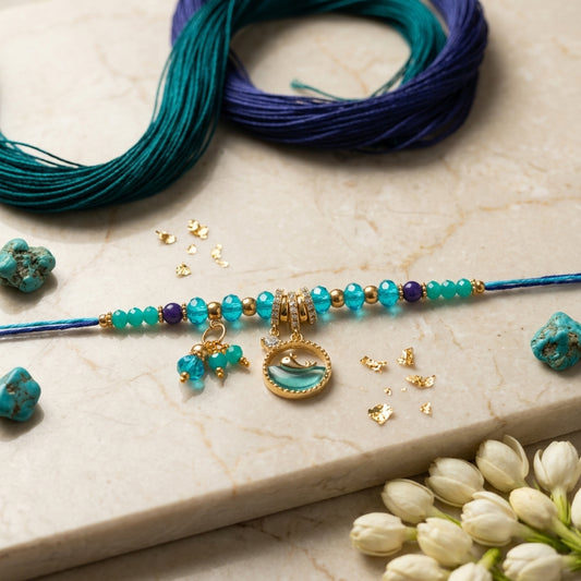 Oceanic Whale Charm Lumba Rakhi for Bhabhi