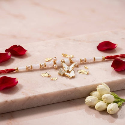 Triple-Butterfly Lumba Rakhi for Bhabhi