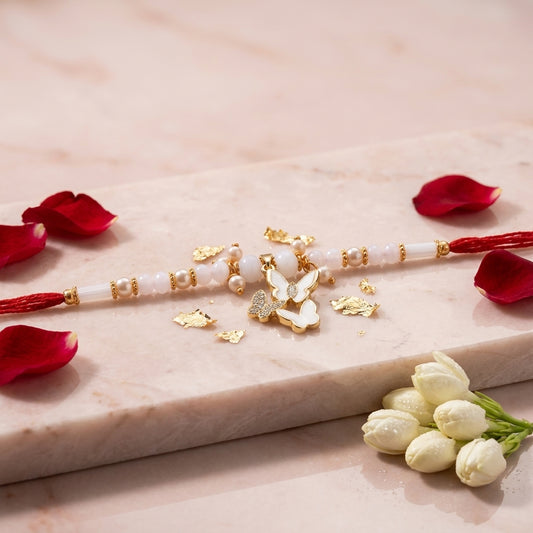 Triple-Butterfly Lumba Rakhi for Bhabhi