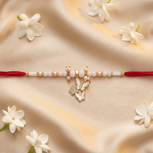 Triple-Butterfly Lumba Rakhi for Bhabhi