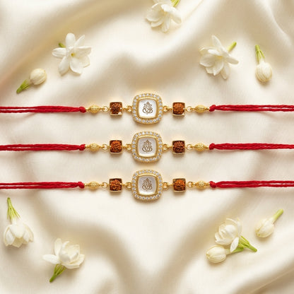 3PC Divine Ganesha Designer Rakhi
