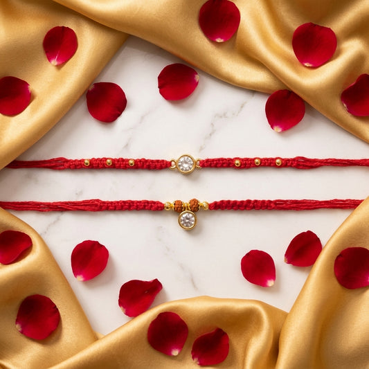 Solitaire Gold-Finish Bhai Bhabhi Set