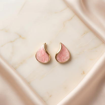 Modern Enamel Teardrop Stud Earrings | Lady Zone